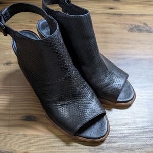 UGG Audrey exotic leather peep toe heels